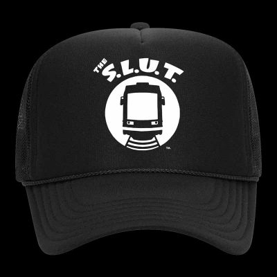 Black South Lake Union Streetcar, or S.L.U.T Trucker Hat