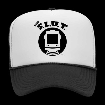 Black and White South Lake Union Streetcar, or S.L.U.T Trucker Hat