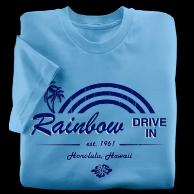 Rainbow Drive-In Aqua T-Shirt from Honolulu, Hawaii