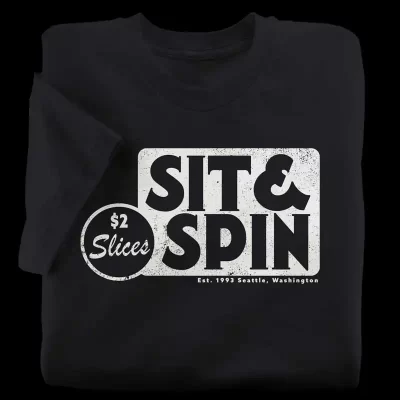 Sit & Spin Black T-Shirt from Seattle, Washington
