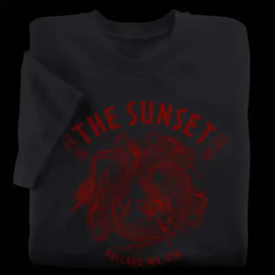 Sunset Tavern Black T-Shirt from Seattle, Washington