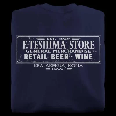 Teshima's Restaurant Navy T-Shirt from Kona, Hawaii