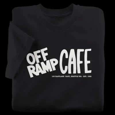The Off Ramp Cafe Black T-Shirt from Seattle, Washington
